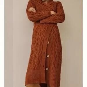 Anthropologie Hooded Duster Cardigan Size Small EUC